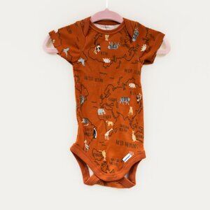 Modern moment (Gerber) - Burnt Orange Map Onesie (NWOT)
